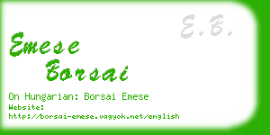 emese borsai business card